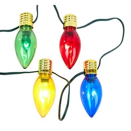 Kurt S. Adler UL 10 Multi-Colored Giant C7 Bulb Light Set, 144-Inches