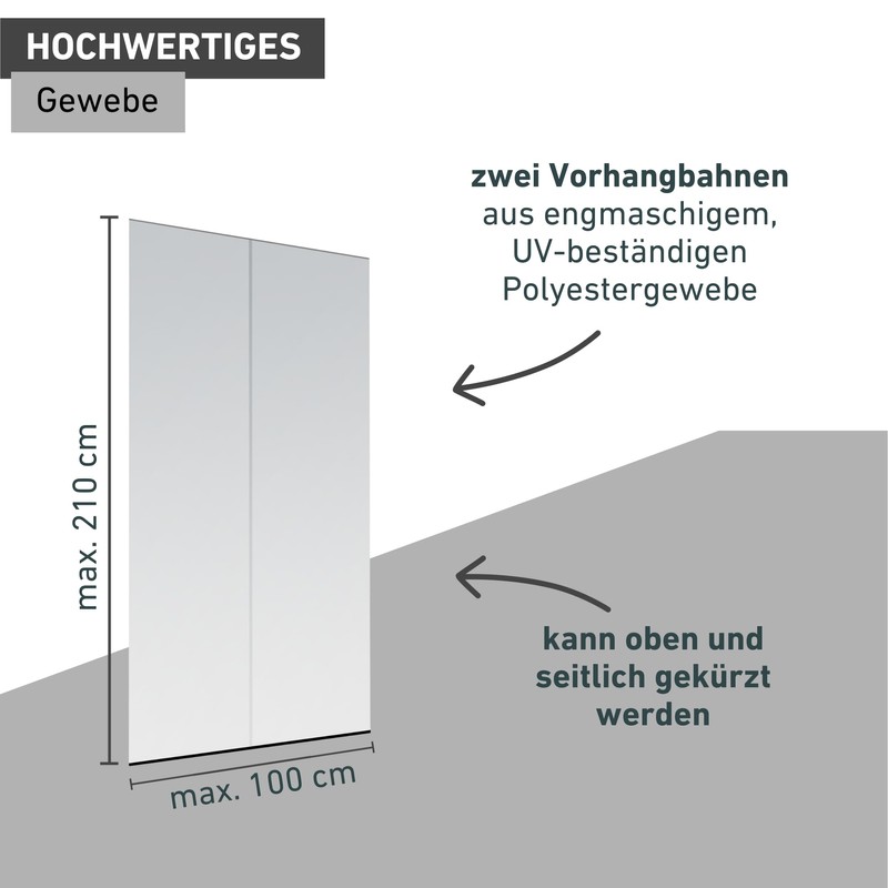 Windhager Basic Fly Screen Curtain for Doors, Door Curtain, Slat