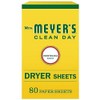 MRS. MEYER'S CLEAN DAY Dryer Sheets, Fabric Softener, Reduces Static,