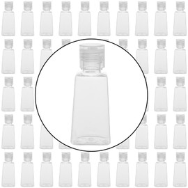 MANCHAP 100 Pack 1oz/ 30ml Plastic Empty Squeeze Bottles, Clear Travel Refillable Squeeze Bottles with Flip Cap for Lotions, Creams, Toiletries