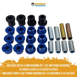 Huskey Golf Cart Front End Bushing Kit, Front Lower Spring & Front Upper A-Arms Bushing Kits for Club Car DS 1993-2013