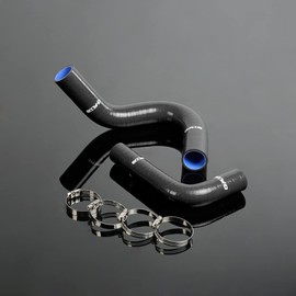 PIT66 Silicone Radiator Hose Kit,Compatible with 1949-1954 Chevy Fleetline/BEL AIR Black with Clamps