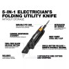 ToughBuilt TB-H4-12-IM Electricians Folding Utility Knife 5-in-1 Multi Tool
