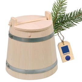 Hofmeister Holzwaren, cucumber pot, cucumber pot with lid, 2 liter, made of spruce height: 200mm, 20772