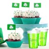 36 Pieces 12 oz Green Shamrock Disposable Plastic Cups St.
