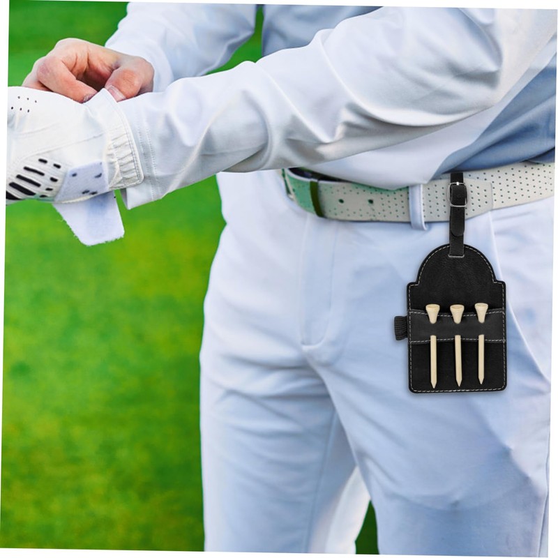 Kisangel Golfing Tee Organizer Tees Holder Golf Bag Tag Pu