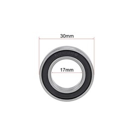 TA-VIGOR 2Pcs 6903-2RS Deep Groove Ball Bearings, Z2 17mm x 30mm x 7mm Double Sealed Industrial Bearings, Chrome Steel P0(ABEC1) Skateboard Bearings for Motor Electrical Instrument Equipment