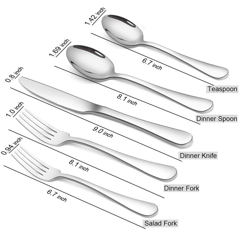 Silverware Set, Briout Flatware Set Service for 4 Stainless Steel