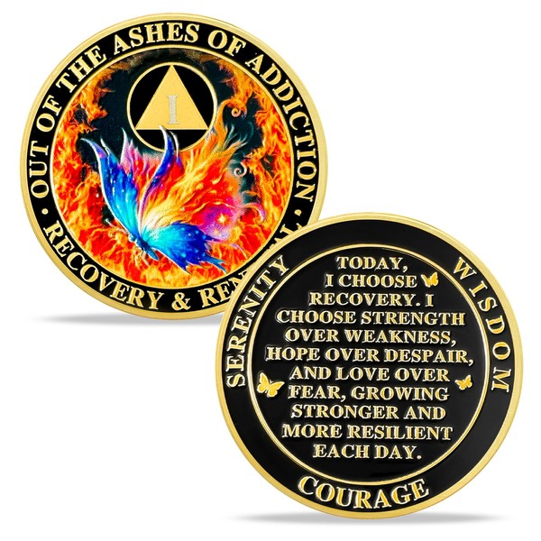 IELCJJ IELCJJ 1 Year Butterfly Sobriety Medallion - Delicate Butterfly