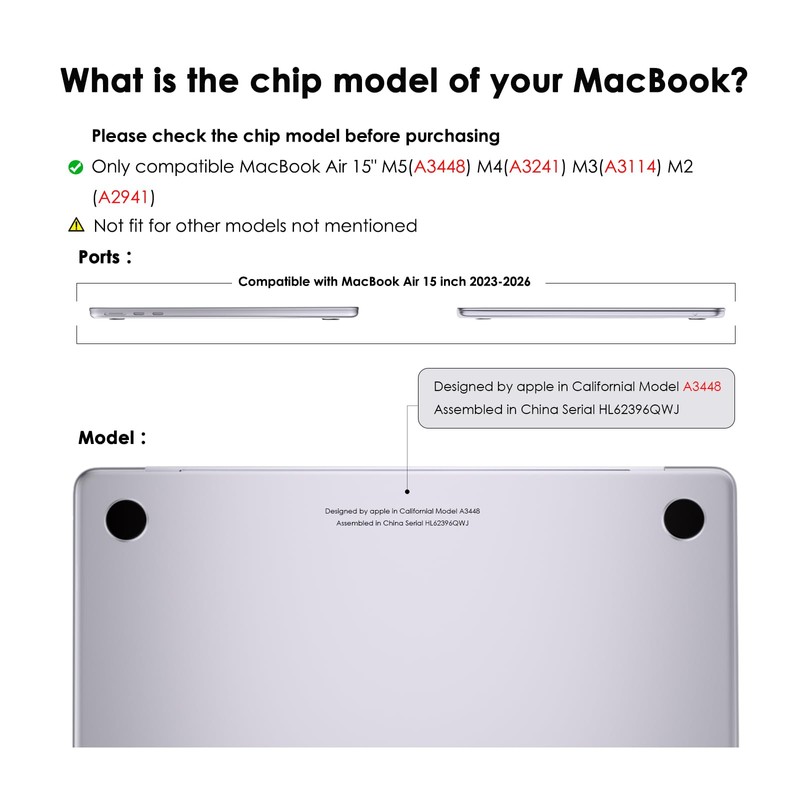 eleger Shatterproof Case Compatible with MacBook Air 15 Inch M5