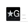 Star G ( Star Ground) Elevator Jamb Plate Sign With