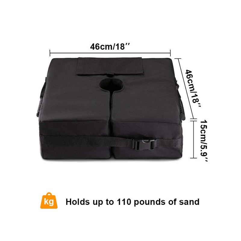 Patio Umbrella Base Weight Bag, 18" Square 900D with Large
