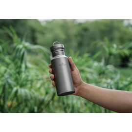 Boundless Voyage Titanium Water Bottle with Lid Wide Mouth Leak-Proof Reusable Sport Drinking Bottle for Camping Hiking Climbing Running Tea Coffee (550ml)