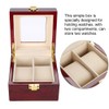 2 Grids Wooden Watch Holder Wristwatch Display Case Jewelry Gift