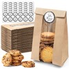 50 PCS Cookie Bags With Seal, Kraft Brown Paper Bags