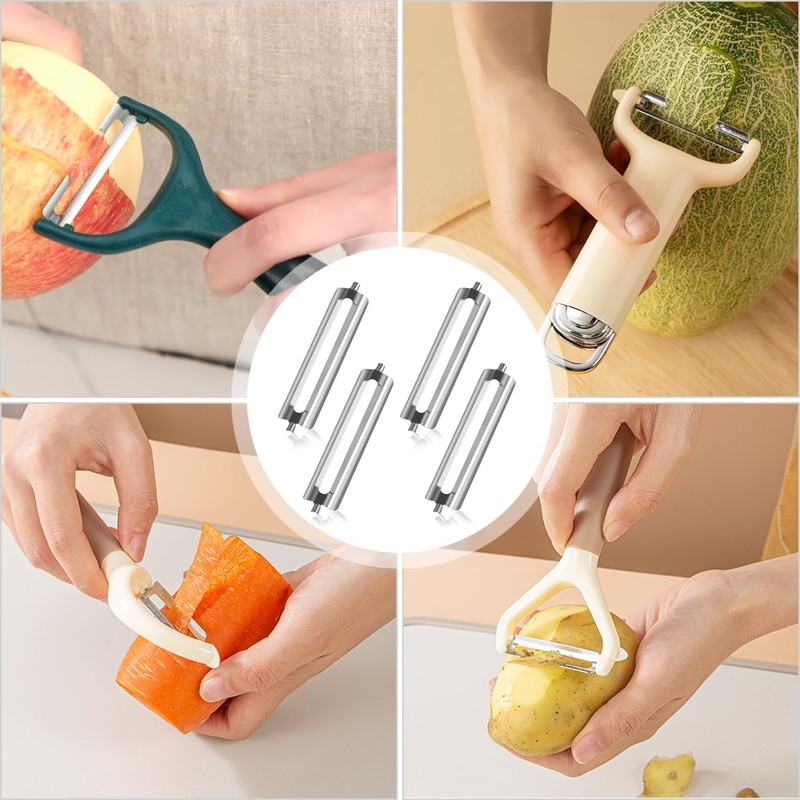 Heyumybit 4 Pcs Stainless Steel Peeler Replacement Blade,Potato Peeler,Multifunctional Replacement