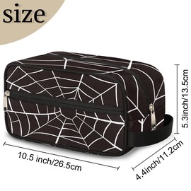 LLCXCSI Boys Travel Toiletry Bag, Kids Waterproof Hanging Dopp Kit, Wash Bag with Large Capacity for Travel, Sports, Shower (Black Spider Web-33)