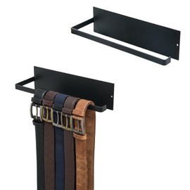 Lolytama 2pack Belt Hanger for Closet,Self Adhesive Belt Holder Organizer,Stainless Steel Belt Hanger Wall Mount,Tie Hanger for Closet for Belt, Scarves,Ties, Hats,Camisoles,Bras