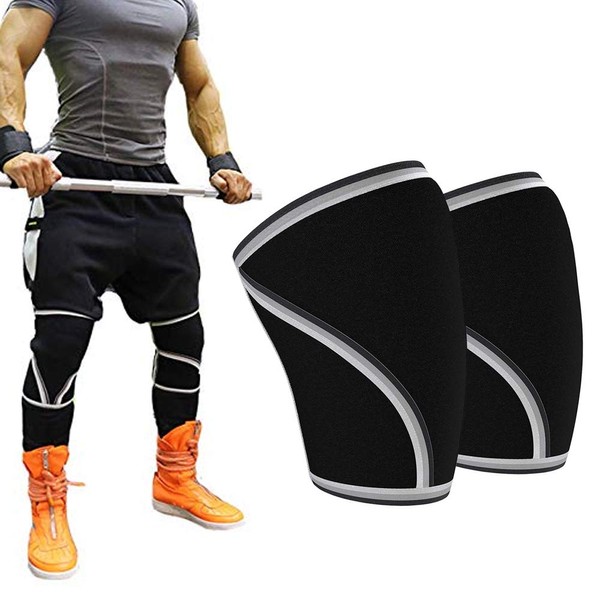 1 Pair of Knee Sleeves 7MM Neoprene Support & Compression for Weightlifting, Powerlifting & Cross Training for Men & Women (Small)