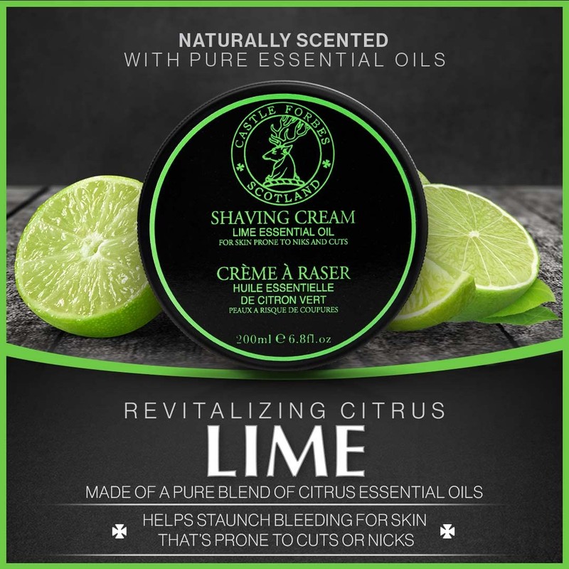 Castle Forbes Lime Shaving Cream For Men, 6.8 fl.oz. |