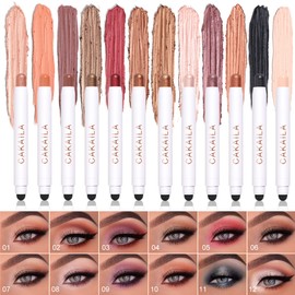 Eyeshadow Stick, Matte And Shimmer Cream Eyeshadow Pencil Crayon, Powder Metallic Shimmer Eyeshadow Stick, Matte Eyeshadow Waterproof Eye Shadow Stick High Pigments Eye Highlighter Stick (#10)