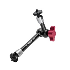 Lanxire 8 Inches Adjustable Friction Power Articulating Magic Arm with Double 1/4" Screw, for Cameras, iPads, Monitors, LED Lights, Smartphones, Action Cameras - Max Load up to 4.4lb/2kg