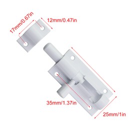 Guifeng 2PCS White Sliding Latch Door Bolt 2inch Sliding Lock Inside Door Bucket Latch Wooden Door Bolt Door Bolt Anti-Theft Burglar Door Buckle for Screen Door Storm Door Cabinet Door Window