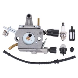 Carburettor Replacement Lawnmower with Carburettor Filter, Fuel Pump, Fuel Filter, Air Filter, Spark Plug, Fuel Hose Nozzle for Stihl FS 400 FS 450 FS 480 FS480 FS450 FS400 SP481 SP451 SP450 SP400