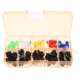 fangzi Bombillas LED,30 Uds Auto T5 5050 SMD bombillas LED Panel de instrumentos tablero bombillas lámpara 12V 5 colores amables