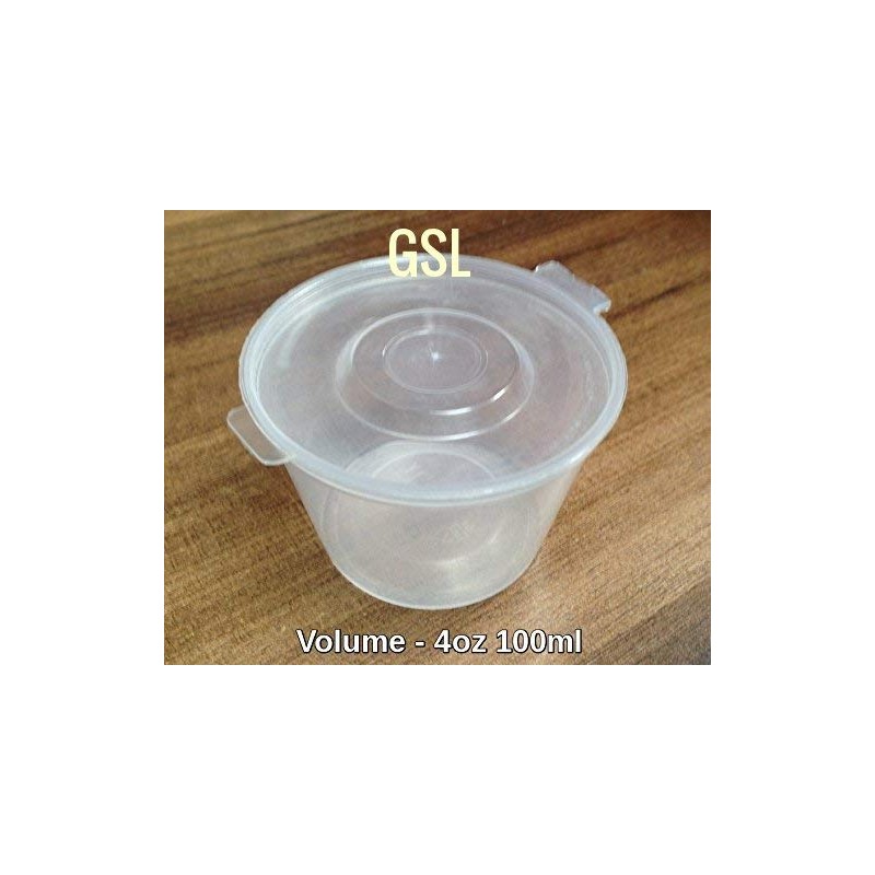 GSL 50 x 100ml Food Storage Grade Hinged Lid Plastic