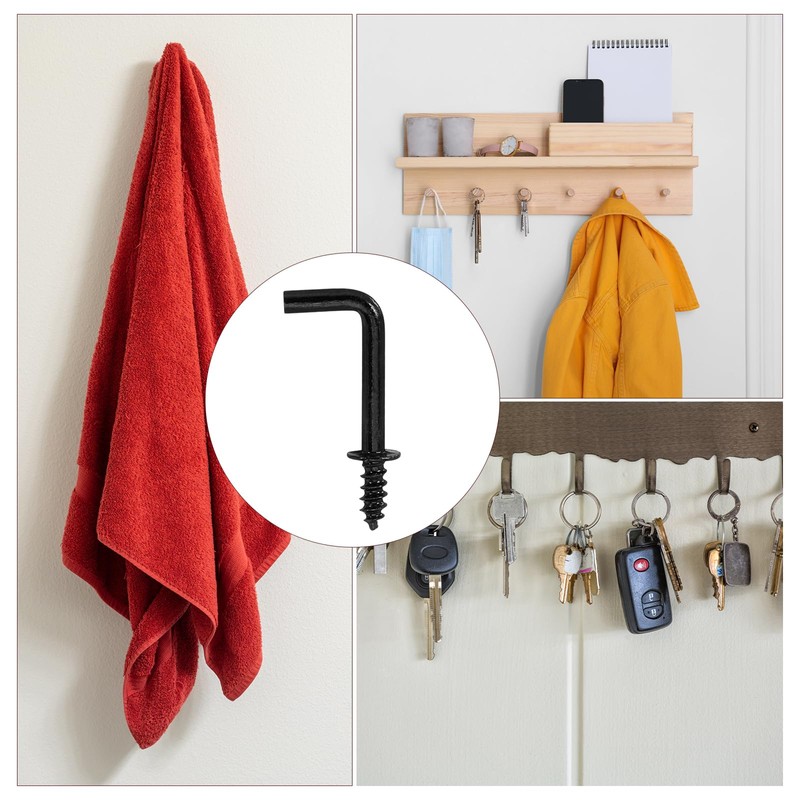 sourcing map Right Angle Hooks, 50Pcs 1/2" L Shaped Screw