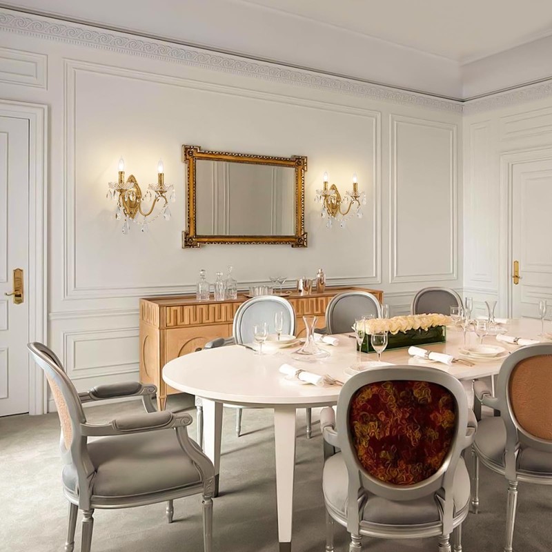 Ondersley Crystal Wall Sconce, Gold Wall Sconces, Gold Sconces Wall