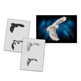 AS-290 Eule Step by Step Airbrushschablone Größe M