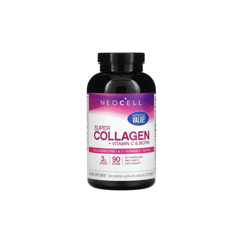 Colágeno tipo 1.3 + de Neocell, vitamina C, biotina, 270