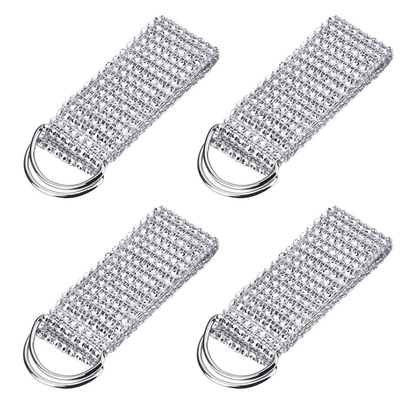 Hotop 2 Pairs of Crystal Rhinestone Diamond Curtain Tie Backs