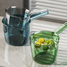 The Wally Shop Transparent Handle Water Ladle for Kitchen & Bathroom Gray 4ea