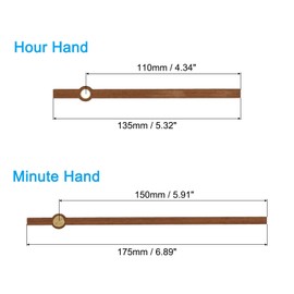 PATIKIL Replacement Clock Hands Kit, 4 Set Wooden Clock Mechanism Movement Wall Clock Hands Parts Replacement for 16 Inch Wall Clock Repair DIY Home Art Decor, E1