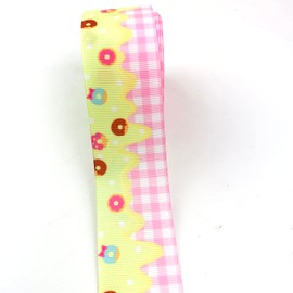 Heyiwell 10 Yards Donut Printed Grosgrain Ribbons for Baby Shower Birthday Theme Gift Wrapping 1.5" Inch(38mm)