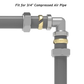 8Pcs 3/4" Equal Elbow Air line Fittings for 3/4 Inch Tubing Compatible with Compressed Air Piping System, Compressor Accessories Kit for Shop Air Line System