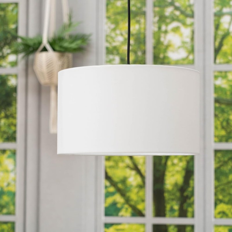 Modern White Fabric Cylinder Ceiling Pendant Lampshade/Table Lamp/Floor Lamp Drum