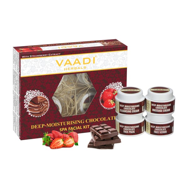 Vaadi Herbals Facial Kit - Gold Facial Kit With 24 Carat Gold Leaves, Marigold & Wheatgerm Oil, Lemon Peel Extract All Natural Suitable For All Skin Unisex 70 Grams -