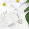 Stylish Stainless Steel Keychain,Cute Floral Pendant Key Ring for Women,Perfect