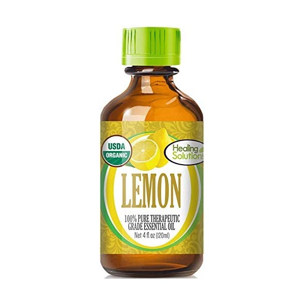 Organic Lemon Essential Oil (100% Pure - USDA Certified Organic) Best Therapeutic Grade Essential Oil - 120ml
