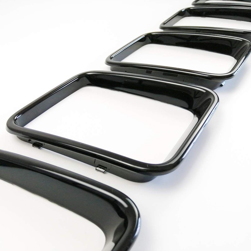 7PC of Gloss Black Front Grill Rings Inserts Compatible with