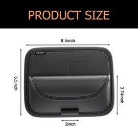 Shakas Car Sun Visor Organizer, Multifunctional Multi-pocket Sunglasses Card Holder Pen Document Holder, Leather Anti-scratch Protection Visor Storage Bag, for Most Cars Trucks SUVs (Black)