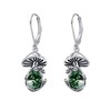 Mushroom Earrings Sterling Silver Moonstone/Moss Agate Mushroom Dangle Earrings Mushroom