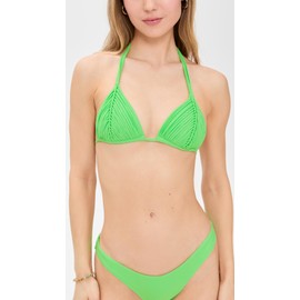 PQ Swim Women's Isla Triangle Bikini Top, Kelly Green, M