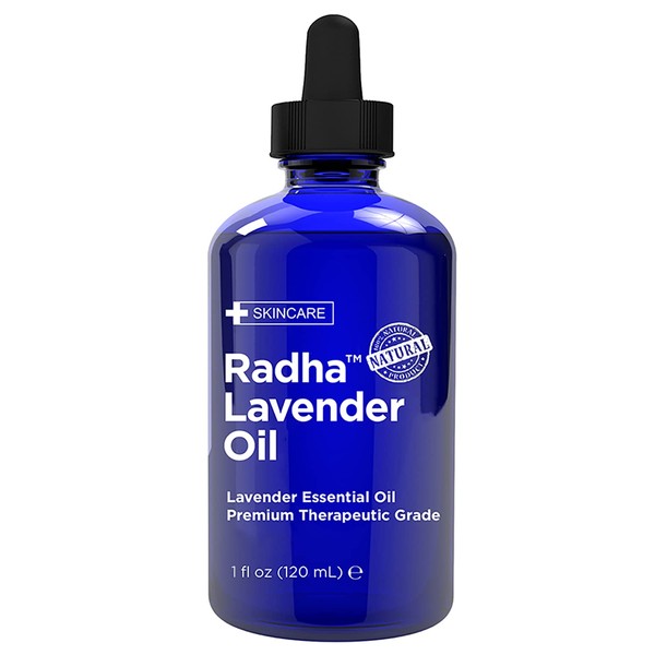Radha Beauty - Lavender Essential Oil 4oz - Premium Therapeutic Grade, Steam Distilled for Aromatherapy, Relaxation, Laundry, Meditation, Massage