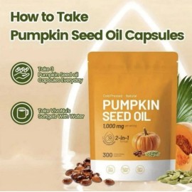 300 Pills Pumpkin Seed Oil Saw Palmetto Bladder Health, Immune Support（2 pack）