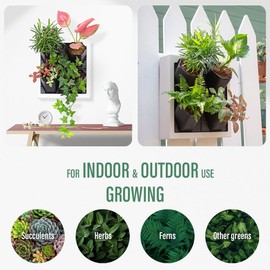 Inspiration Jungle Self Watering Wall Planter with 4 Pots - Easy to Create Indoor Living Wall for Home, Office and Shop Front - Includes Water Gauge (White)